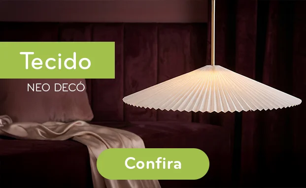 Confira luminárias de tecido estilo Neo Decó.