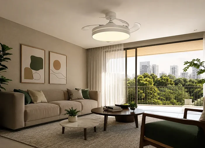 Ventilador De Teto Led Retrátil Aruba
