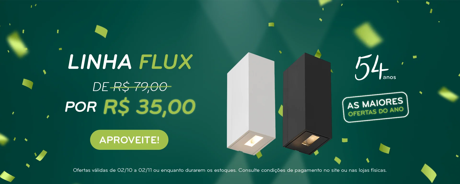 Linha de arandelas Flux de R$79 por R$35!