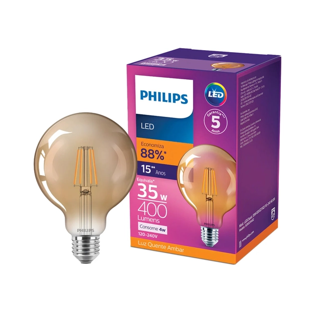 Lampada Led Globo Filamento E27 4w 180 2500k