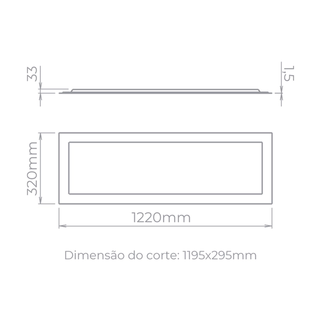 Plafon Led Embutir Retangular 40w Branco Luz Neutra
