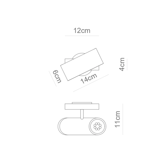 Spot Sobrepor Aluminio 12cm