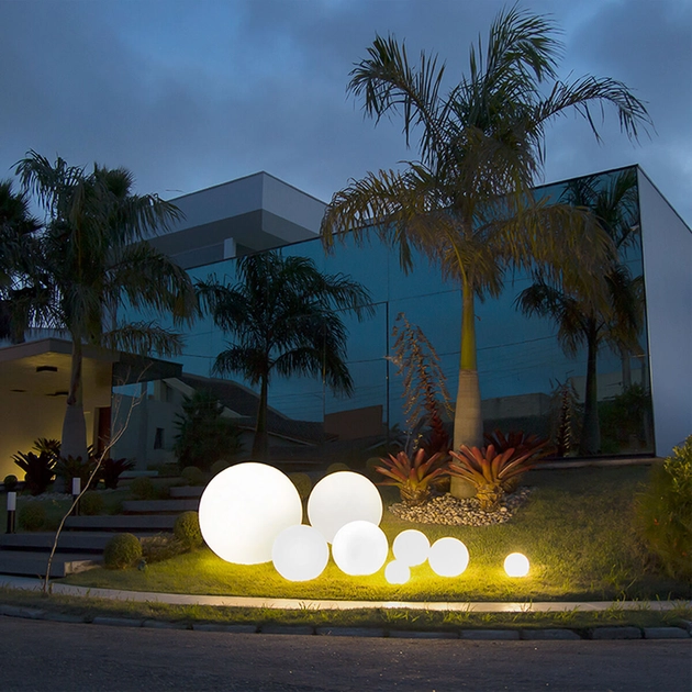 Luminaria De Piso Aluminio Branco 23cm Ip65 Soleil