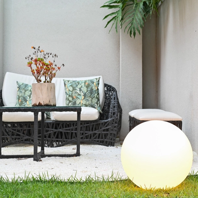 Luminaria De Piso Aluminio Branco 40cm Ip65 Soleil