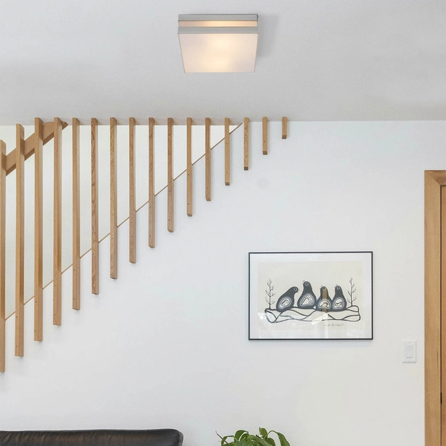 Plafon Sobrepor Aluminio Acrilico Branco Espelhado 26cm