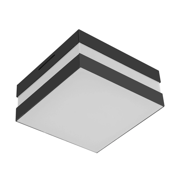 Plafon Sobrepor Aluminio Branco Preto 18cm