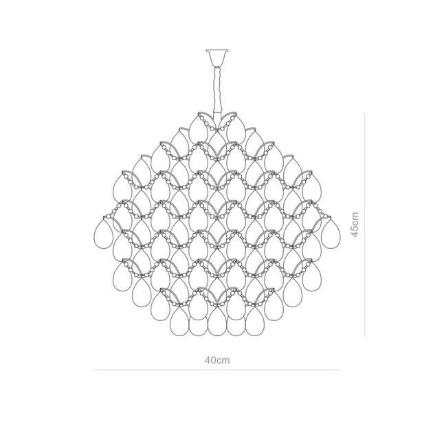 Pendente Cristal K9 Metal Cromado Glamour