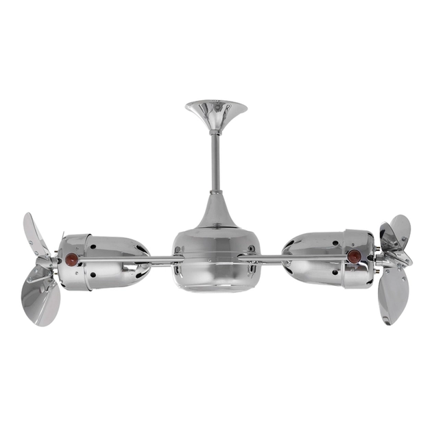 Ventilador De Teto Aco Aluminio Cromado 127v Duplo Dinamico