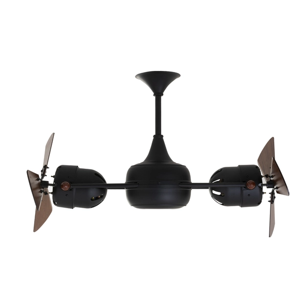 Ventilador De Teto Aco Madeira Preto 127v Mini Duplo