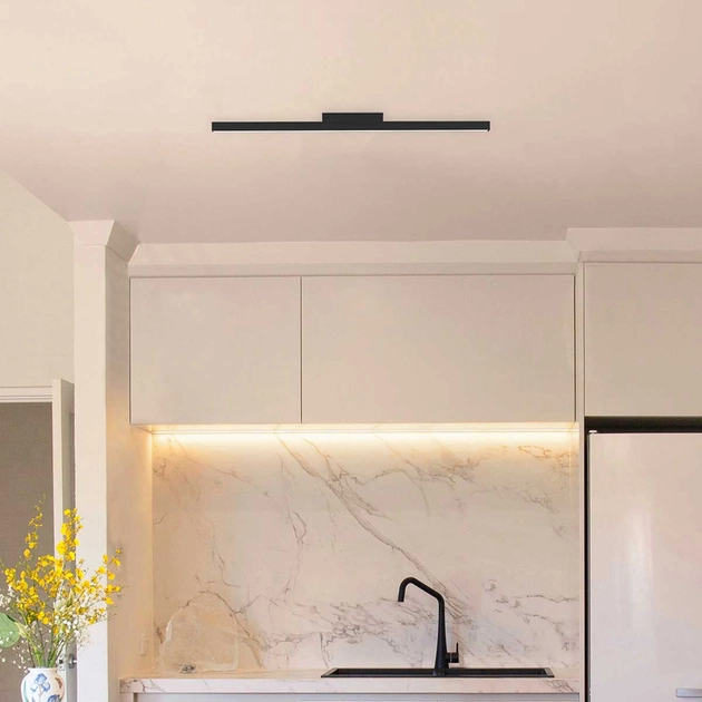 Plafon Led Sobrepor Retangular 24w Luz Amarela Fit