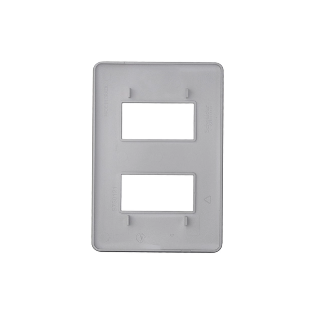 Placa 4x2 Termoplastico Gamma Silver 2 Modulos Orion