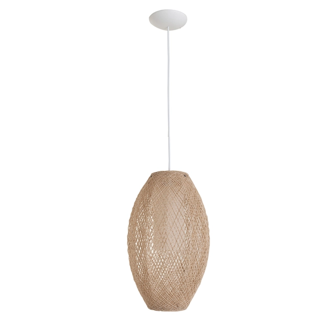 Pendente Juta Rustica Bege E Off White 26cm