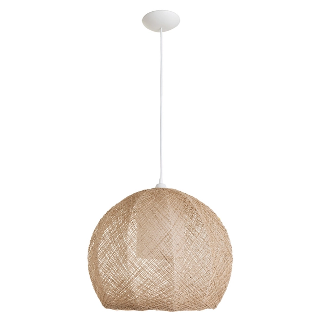 Pendente Juta Rustica Bege E Off White 47cm