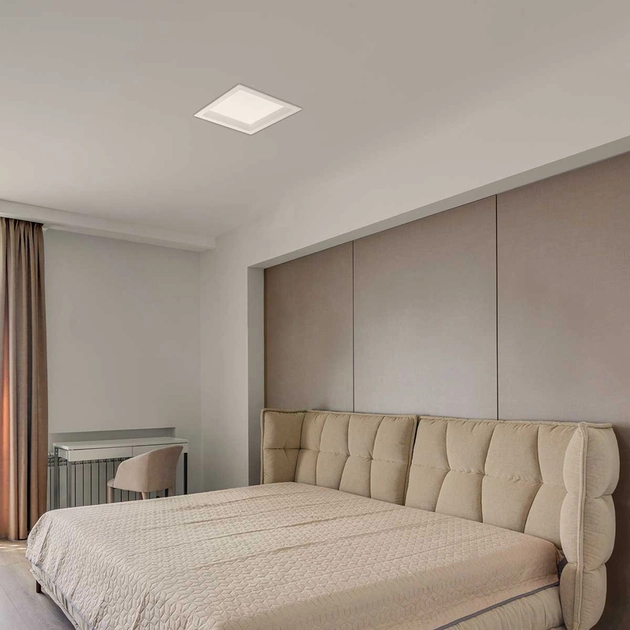 Plafon Led Embutir Branco Quadrado 22w 120 3000k Deep