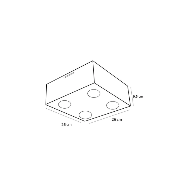 Plafon De Sobrepor Aluminio Branco 26x26cm Granada