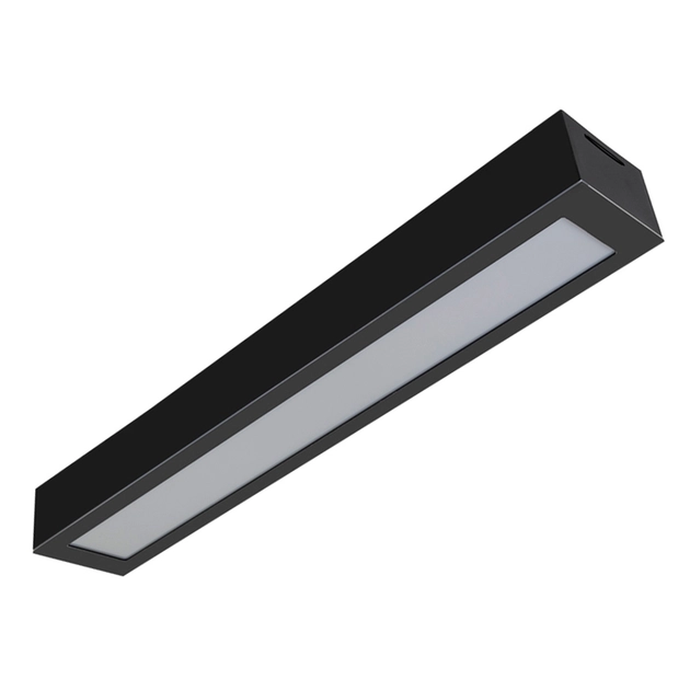 Plafon Led Sobrepor Retangular 18w Preto Valencia