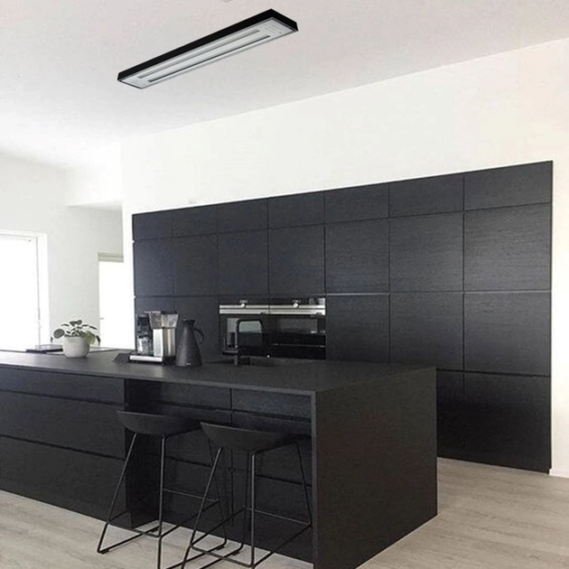 Plafon Sobrepor Aluminio Preto Valencia 125cm