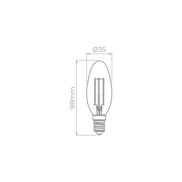 Lampada Led Vela Lisa E14 2,5w 200lm 2700k