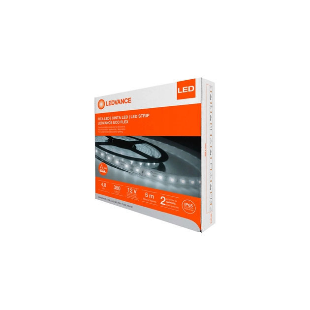 Fita De Led 4,8w Por Metro 12v 5m Irc80 Ip65 Ecoflex