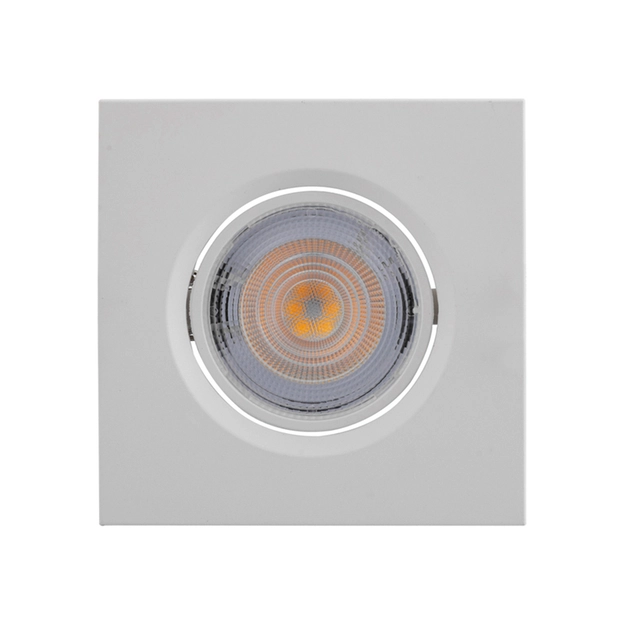 Plafon Led Embutir Quadrado Branco 6,2w Luz Amarela 9cm