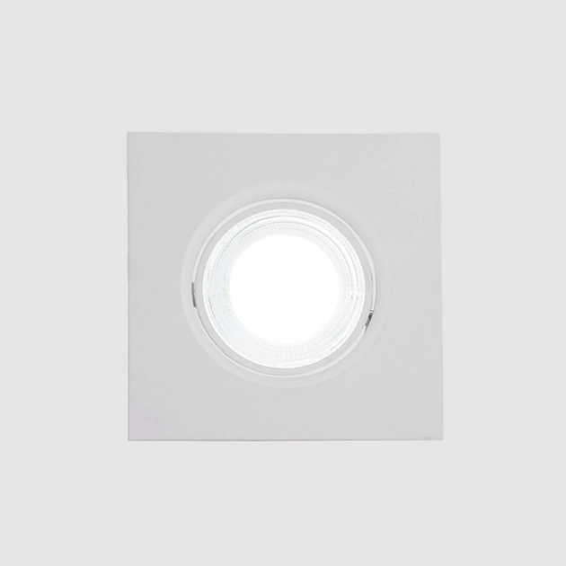 Plafon Led Embutir Quadrado Branco 6,2w Luz Branca