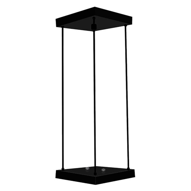 Kit Pendente Para Plafon Aluminio Preto Com Cabo 14cm