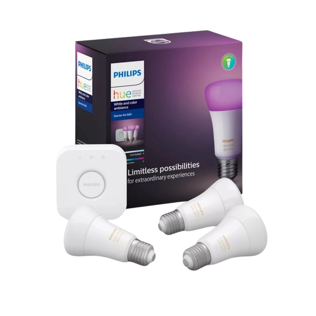 Kit Philips Hue Starter + Hue Bridge E27 9,5w 806lm 220v
