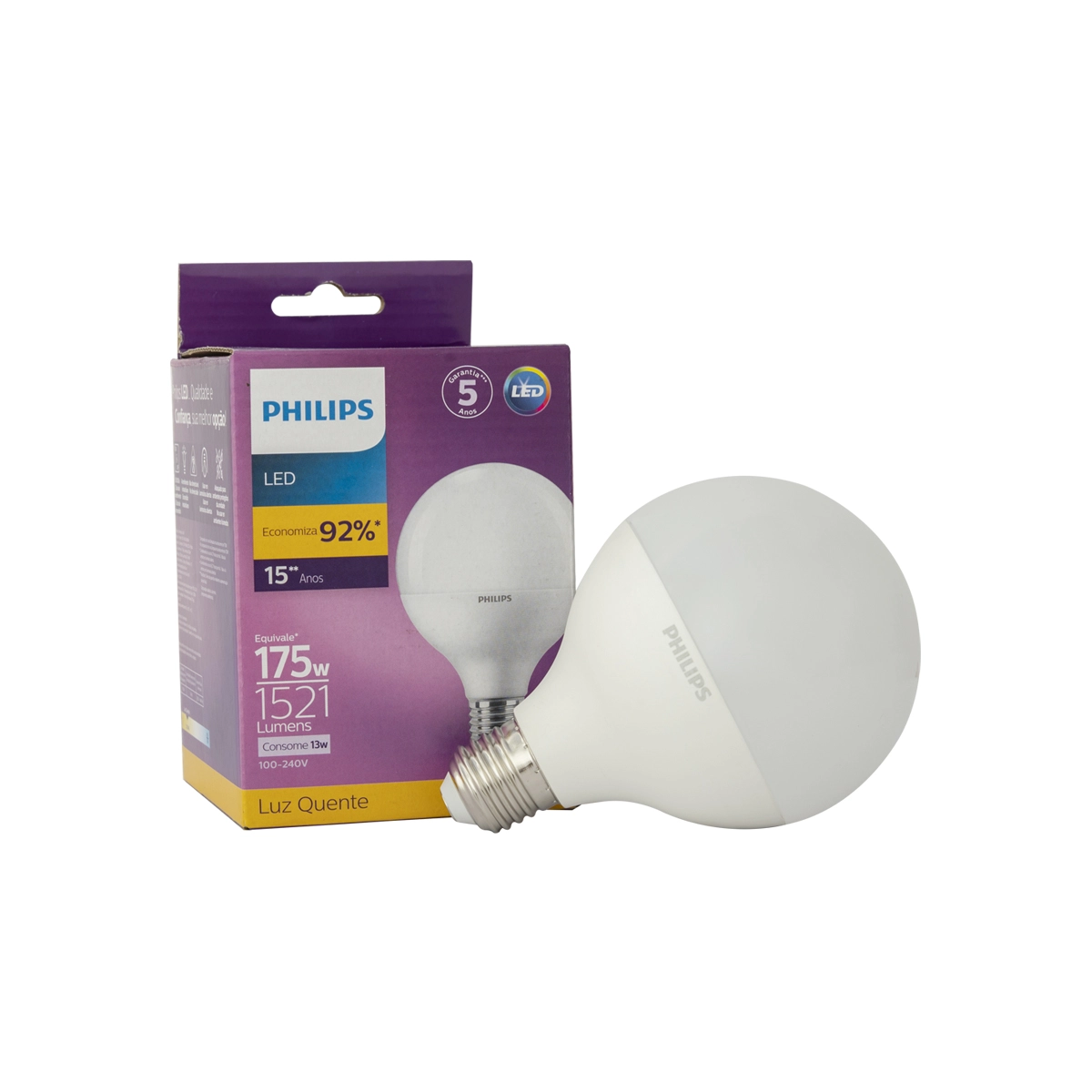 Lampada Led Globo E27 13w 1521lm 127220v 2700k - Yamamura
