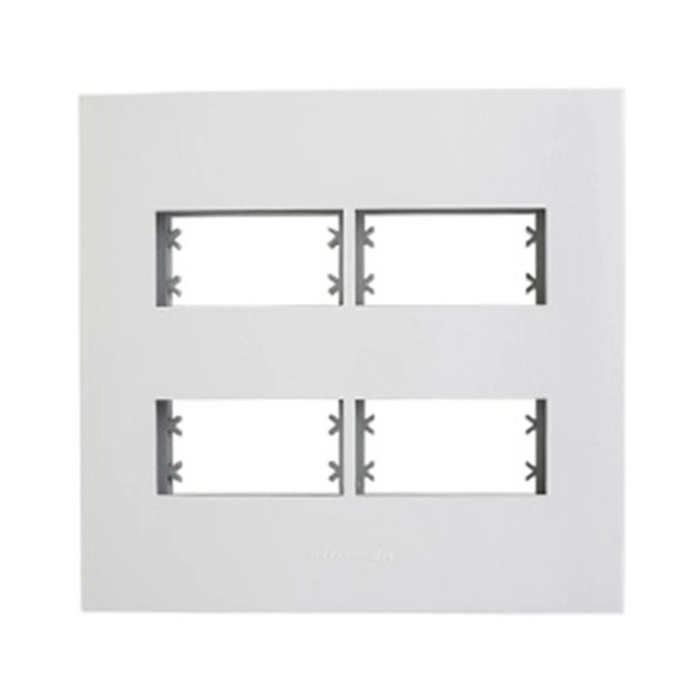 Placa Com Suporte 4x4 4 Modulos Branco Inova Pro