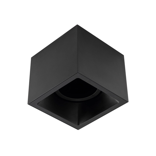 Plafon Sobrepor Aluminio Preto 16,4cm