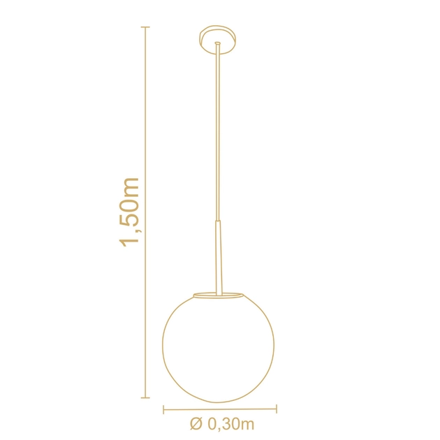 Pendente Madeira E Metal Dourado Milk