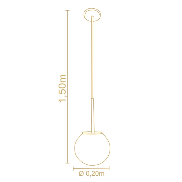 Pendente Madeira Metal Vidro Branco Dourado Milk
