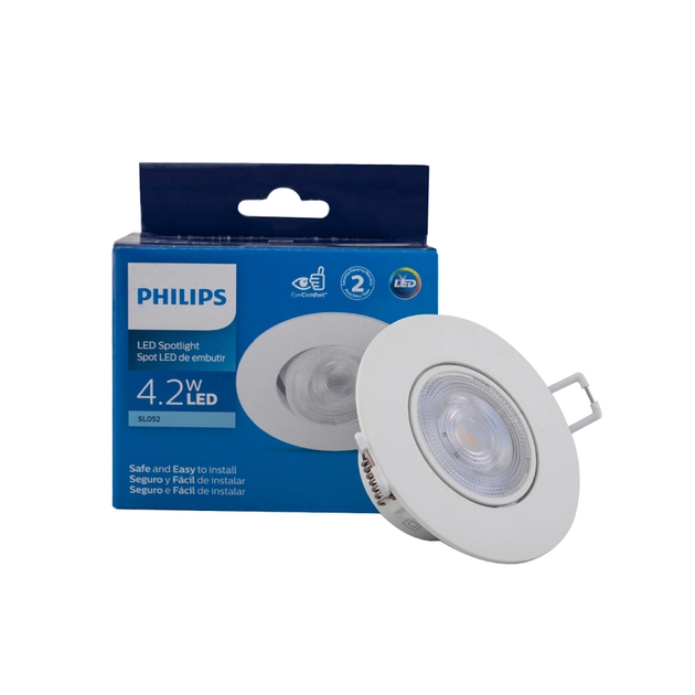 Plafon Led Embutir Redondo 4,2w Branco Luz Branca