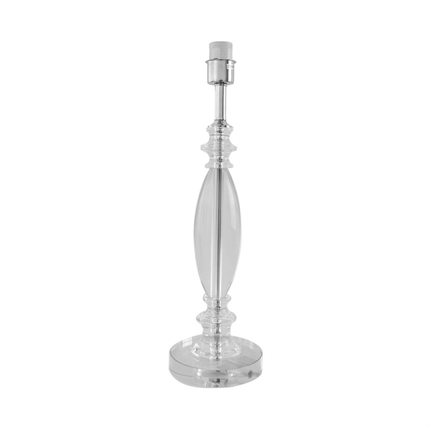 Base De Abajur Cristal Metal Cromado 15cm Castical