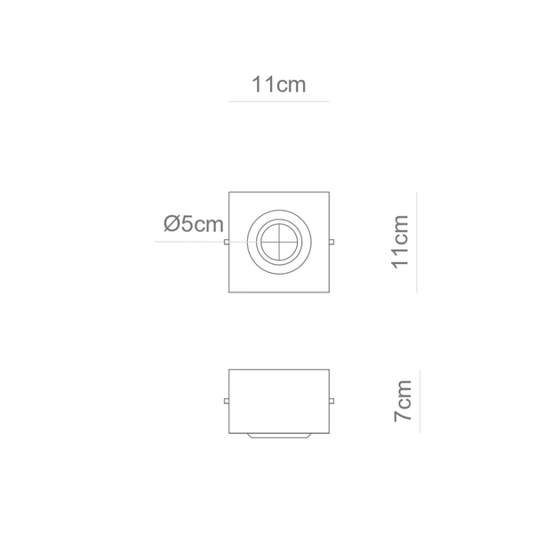 Plafon Sobrepor Aluminio 11cm Com Duas Prensas