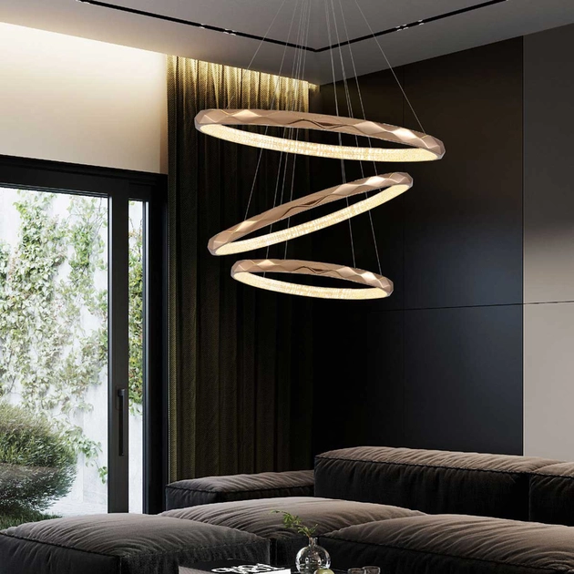 Pendente Led Aluminio Rose Gold 85w 3000k Saturno