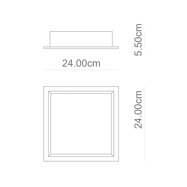Plafon Led Embutir Quadrado Branco 16w Sevilha
