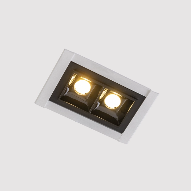 Plafon Led Embutir Retangular 2w Luz Amarela