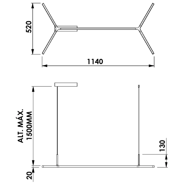 Pendente Led Aluminio Acrilico 26,6w 3000k Fit15