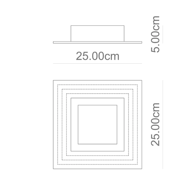 Plafon Led Sobrepor Quadrado Branco 9w Lisboa