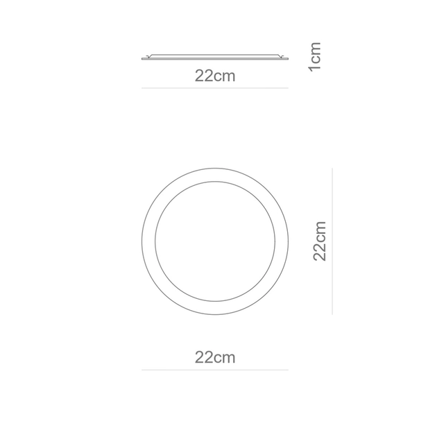 Kit 2 Plafons Led Embutir Branco 18w Ø22cm Yamamura