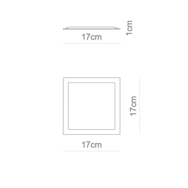Plafon Led De Embutir Branco 12w 17x17cm Panel