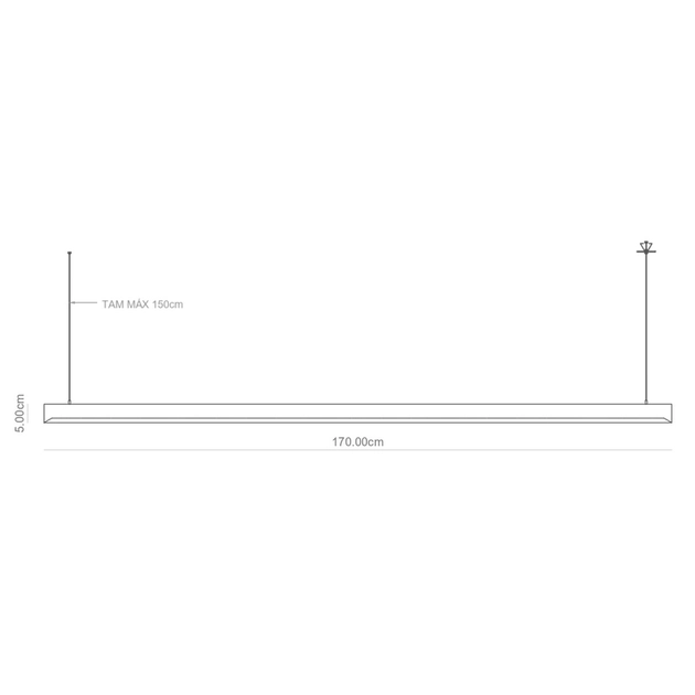 Pendente Led Aluminio Preto 53,4w 4000k New Fit40
