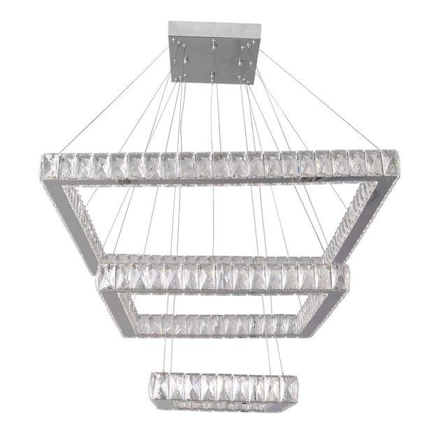 Pendente Led Aluminio Cristal Cromo 86w 3000k