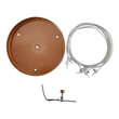 Kit 1 Plafon Sobrepor Ravena + 6 Lâmpadas + 1 Kit Pendente - COBRE