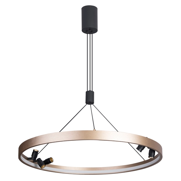 Pendente Led Aluminio Preto Dourado 45w 3000k