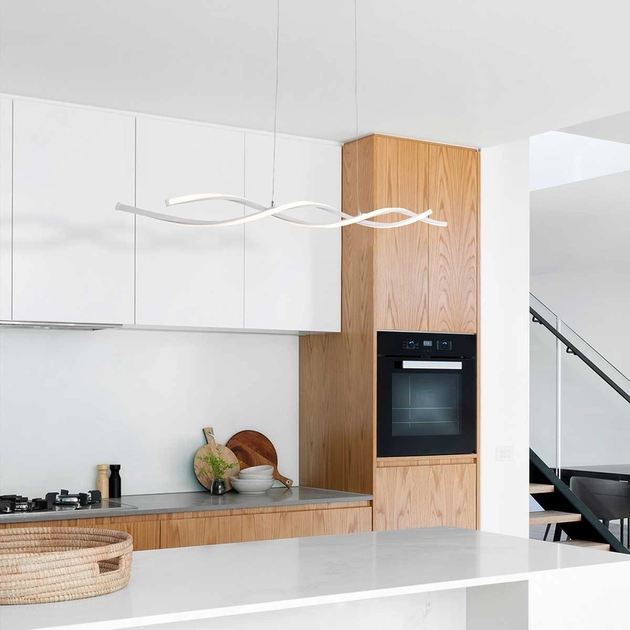 Pendente Led Metal Aluminio Branco 30w Flow