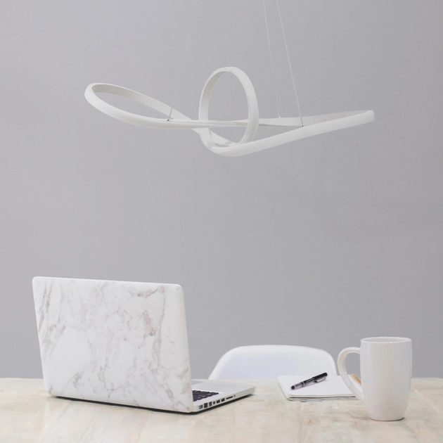 Pendente Led Metal Silicone Branco 58w Flow