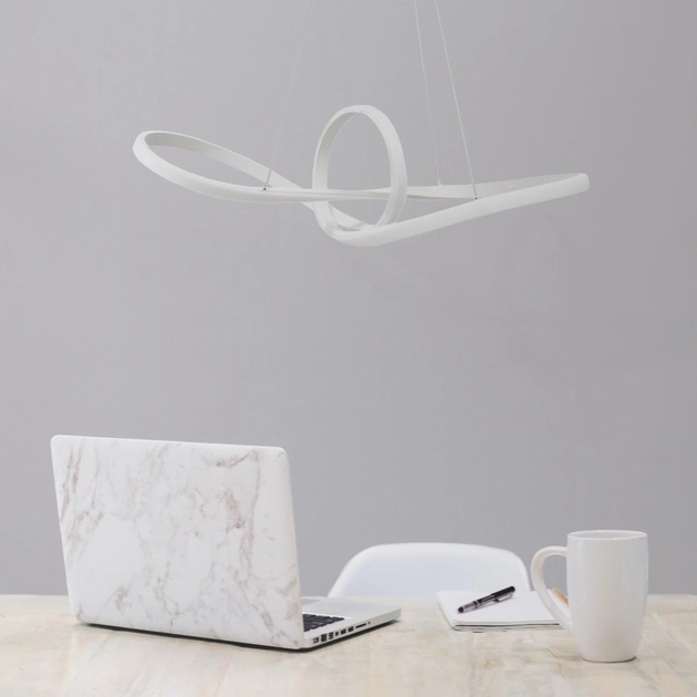 Pendente Led Metal Silicone Branco 58w Flow