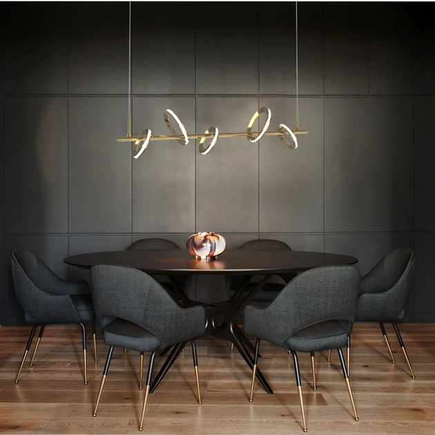 Pendente Led Metal Aluminio Dourado 26w 3000k Balance